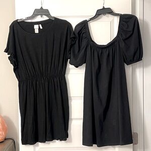 2 black H&M cotton dresses